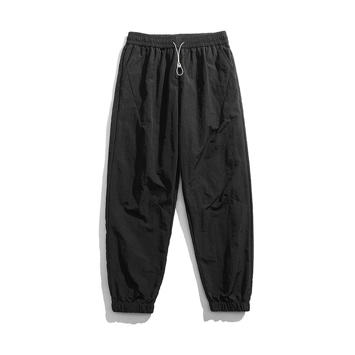 Men's Lightweight Nylon Jogging Pants with Elastic Waistband, Drawstring & Ribbed Cuffs Mune Fashion