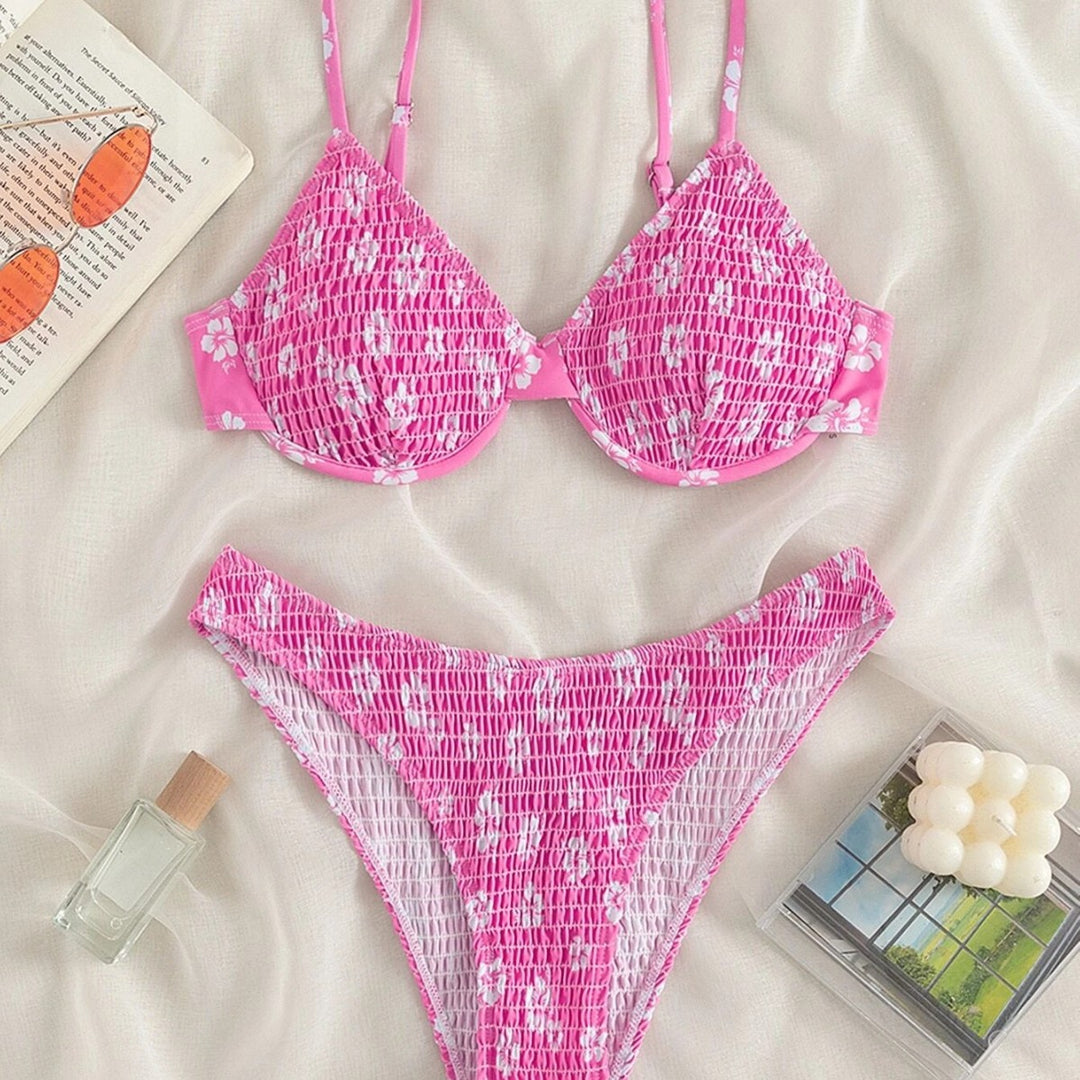 Women's High-Waisted Bikini with Padded Top and Adjustable Straps Mune Fashion