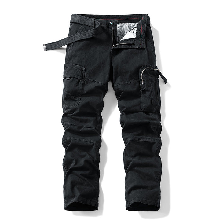Men's Robust Utility Cargo Pants with Ergonomic Knee Inserts and Integrated Web Belt Mune Fashion