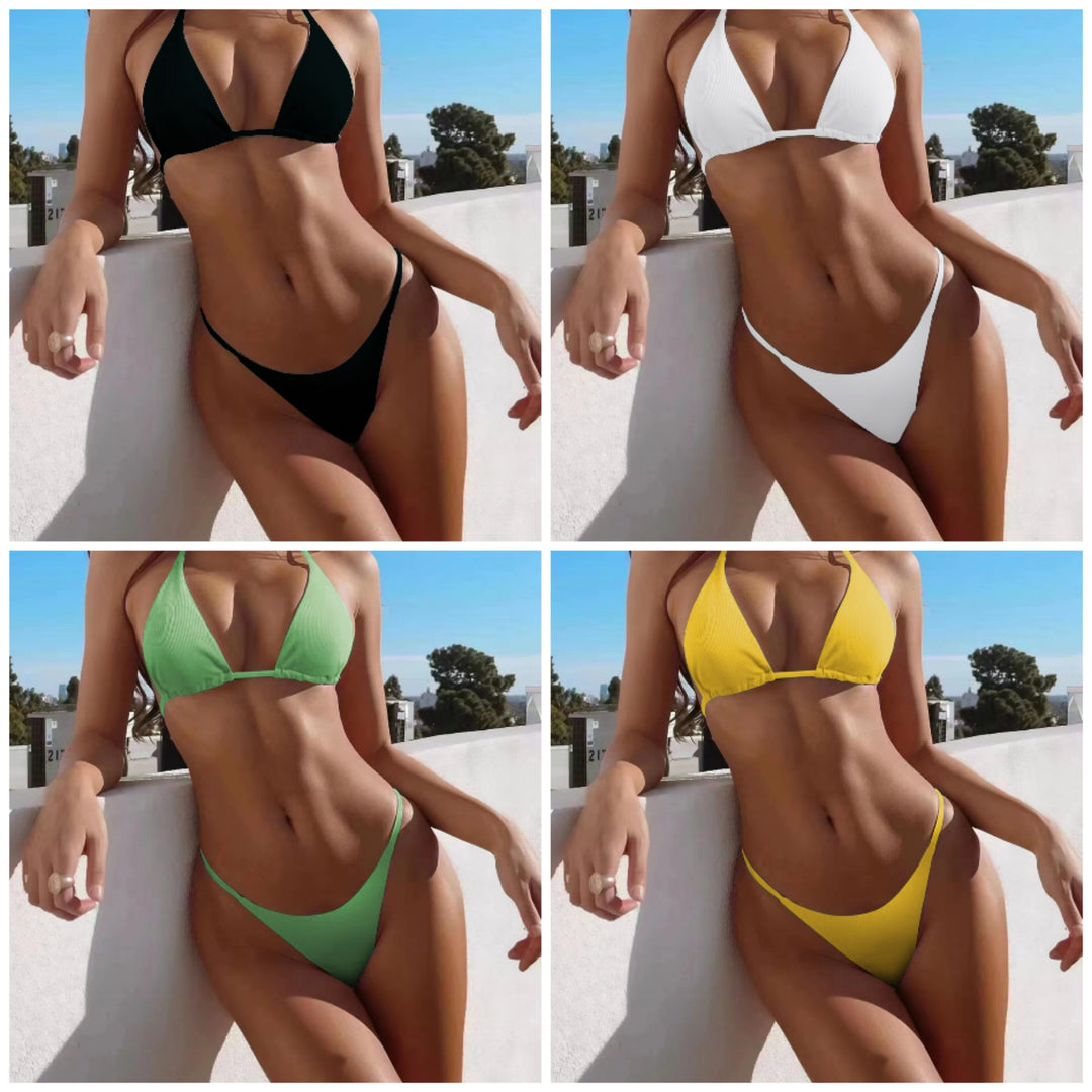 Women's Triangle Bikini with fine rib structure Mune Fashion