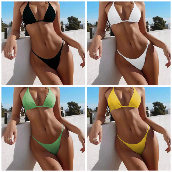 Women's Triangle Bikini with fine rib structure Mune Fashion