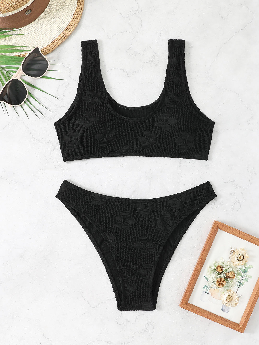 Women's Crop Bikini Set with Textured Surface Mune Fashion