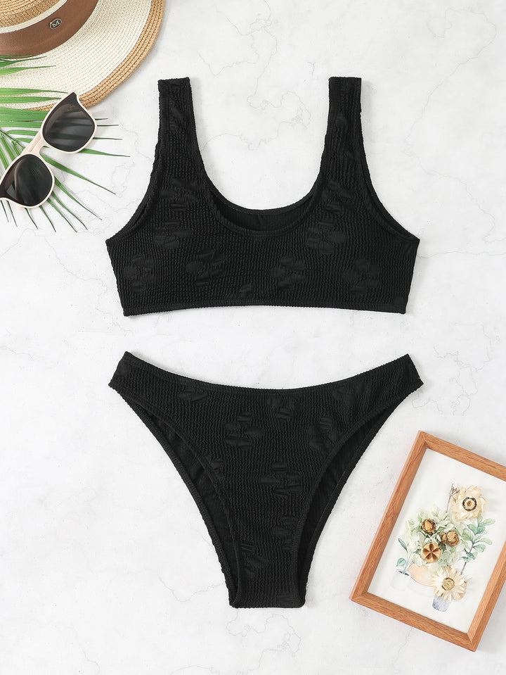 Women's Crop Bikini Set with Textured Surface Mune Fashion