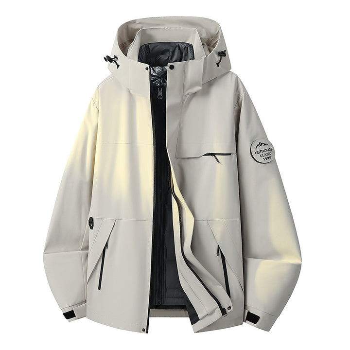Men's waterproof three-layer hardshell jacket with adjustable hood, welded seams & multifunction pockets Mune Fashion