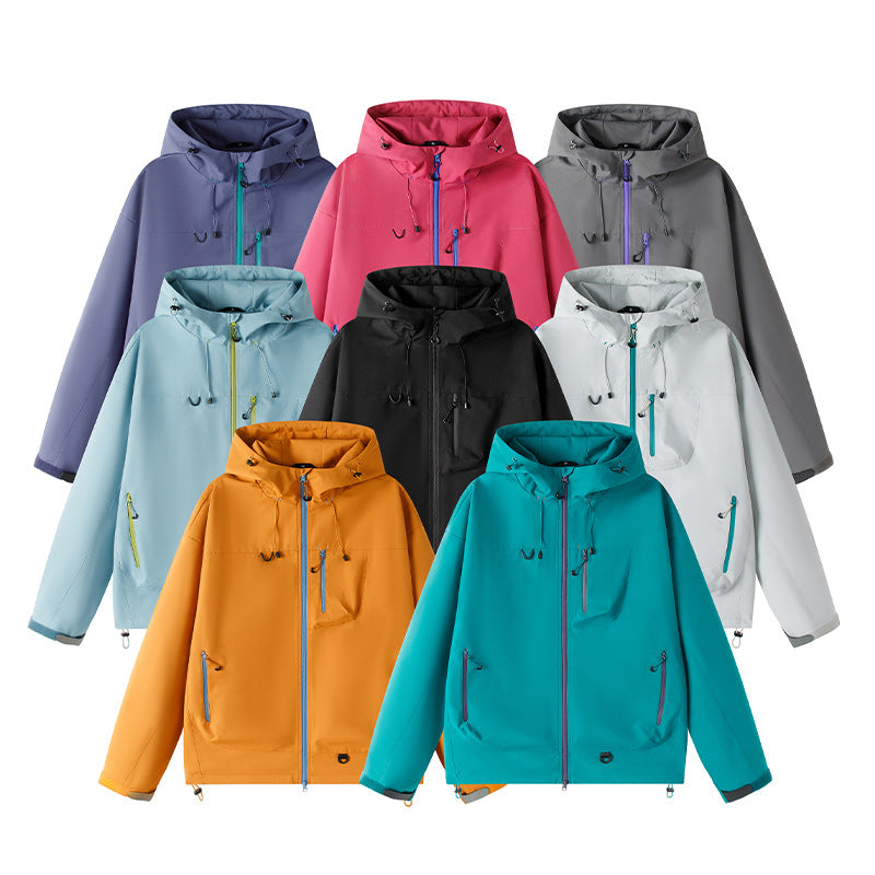 Men's Lightweight Tech Softshell Jacket with Hood, Adjustable Hem and Contrast Zippers Mune Fashion