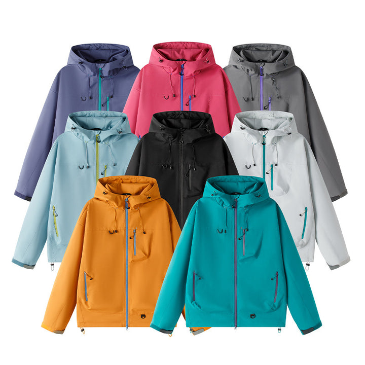 Men's Lightweight Tech Softshell Jacket with Hood, Adjustable Hem and Contrast Zippers Mune Fashion