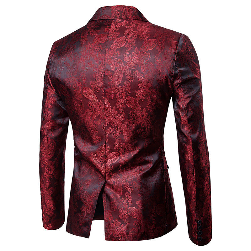 Men's Elegant Suit Set with Fine Paisley Pattern Mune