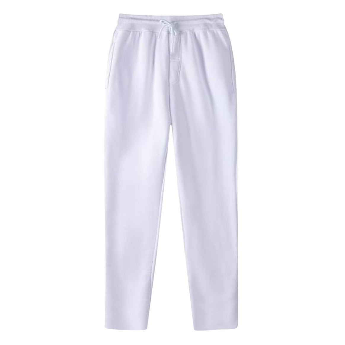 Men's straight-cut sweatpants made of mottled cotton blend with elastic waistband, drawstring, and side pockets Mune Fashion