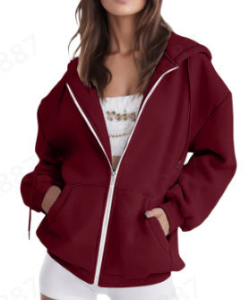 Women's oversized zip hoodie with contrasting zipper, double-layered hood and kangaroo pocket Mune Fashion