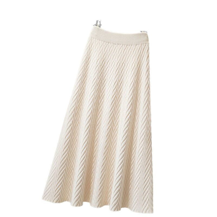Women Elegant Maxi Skirt with Chevron Pattern Mune Fashion