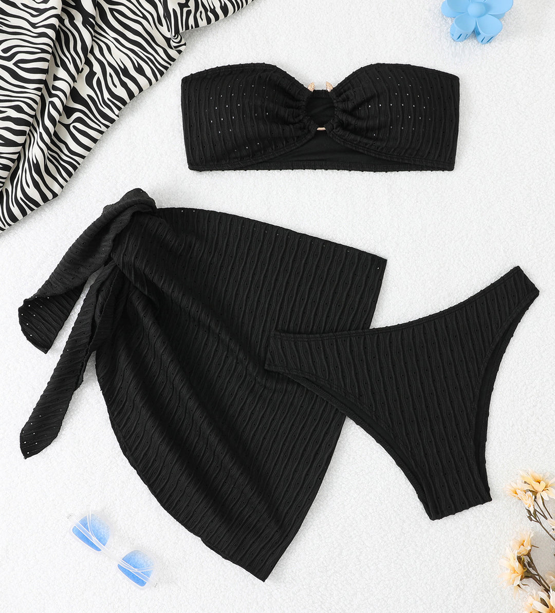 Women's Bandeau Bikini with Elegant Ruffle Structure Mune Fashion