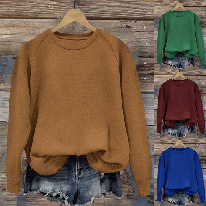 Women's Oversize Sweatshirt with Raglan Sleeves and Elastic Hem Mune Fashion