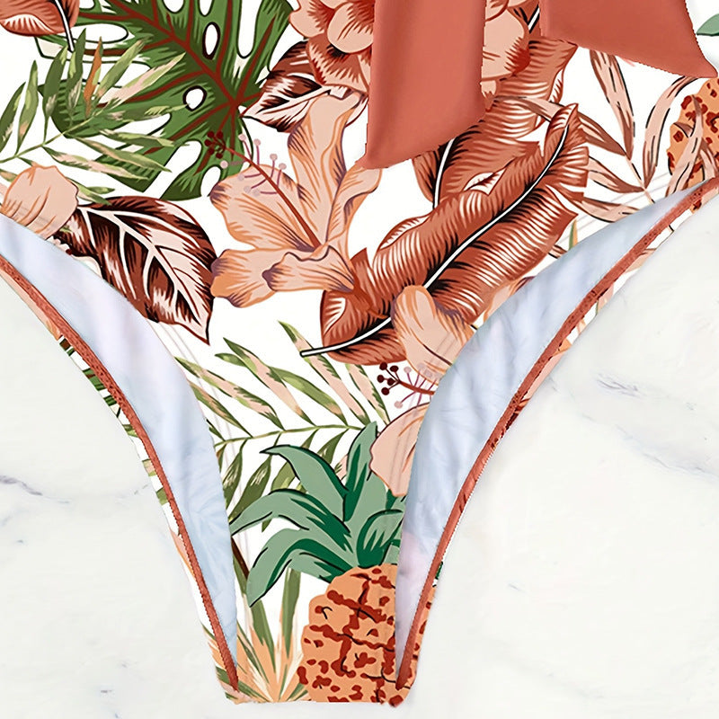 Women's One-Piece Swimsuit with Playful Wrap Design Mune Fashion