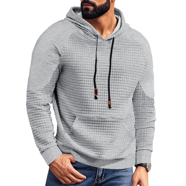 Men's quilted hoodie with square structure and kangaroo pocket Mune Fashion