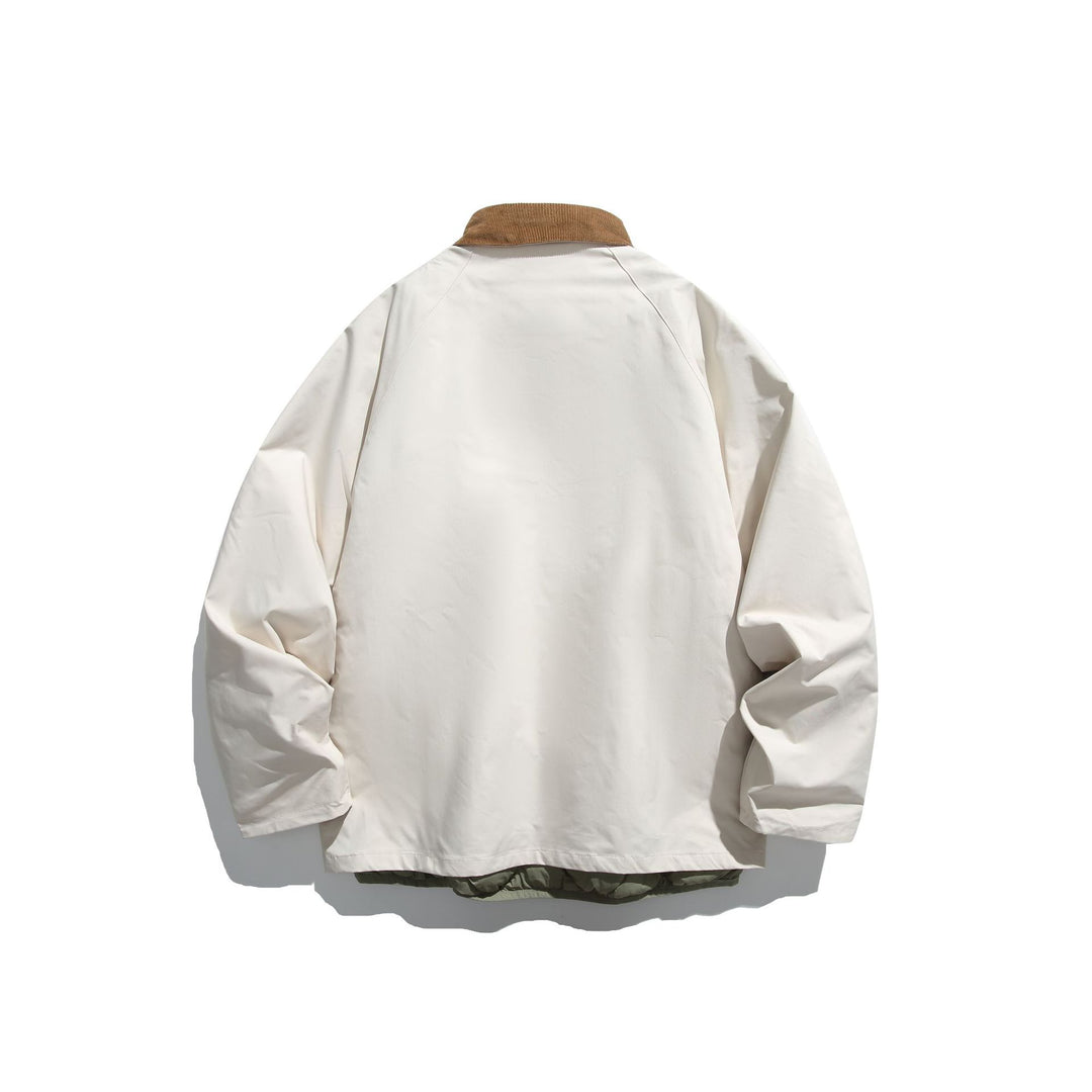 Men's Windproof Blouson with Cord Collar and Removable Padded Lining Mune Fashion