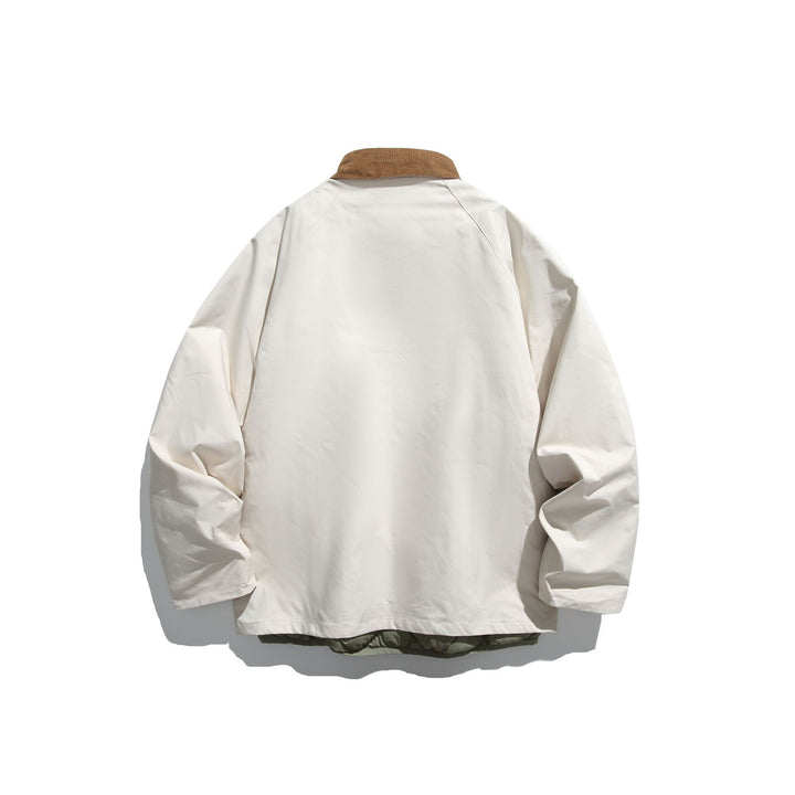 Men's Windproof Blouson with Cord Collar and Removable Padded Lining Mune Fashion