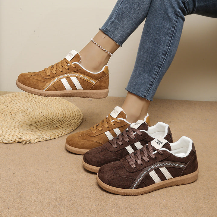 Damen Retro-Sneaker aus Veloursimitat mit gumähnlicher Laufsohle Mune Fashion
