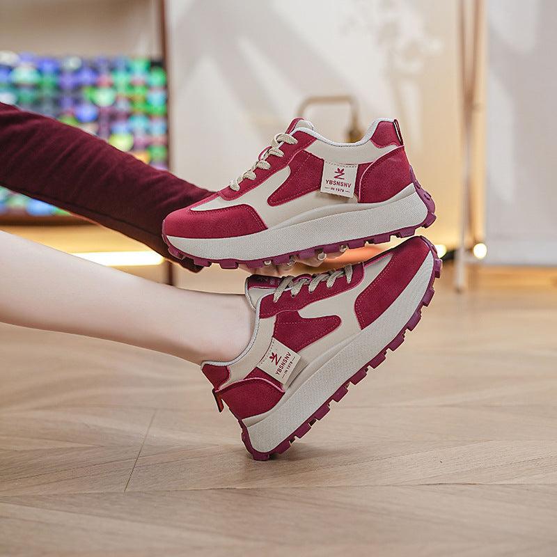Ladies Sporty Sneakers with Breathable Mesh Inserts and Cushioning Sole Mune Fashion