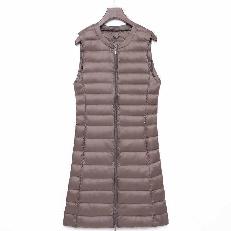 Ladies Long Quilted Thermal Vest with A-Line Silhouette Mune Fashion