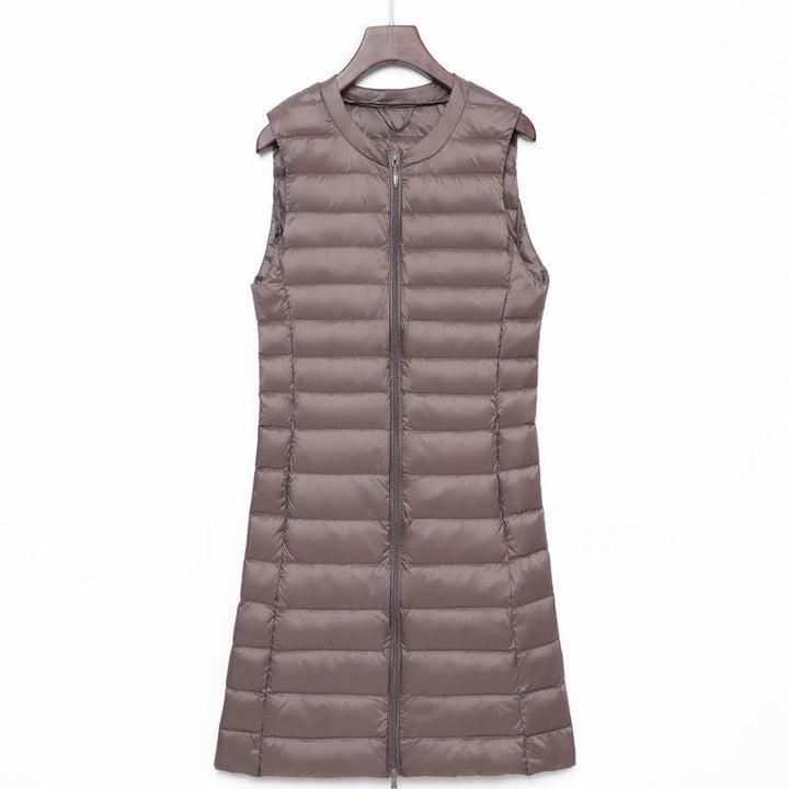 Ladies Long Quilted Thermal Vest with A-Line Silhouette Mune Fashion