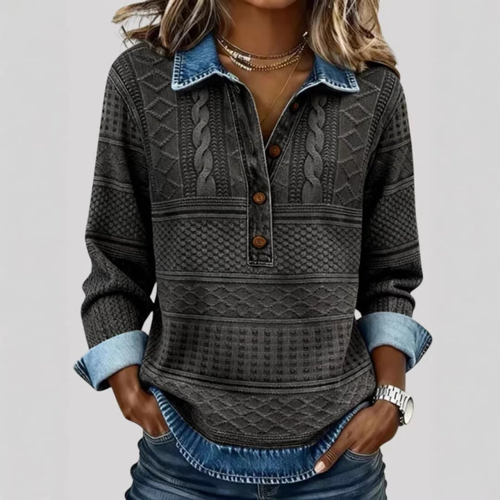 Women's Stylish Sweater with Button Closure