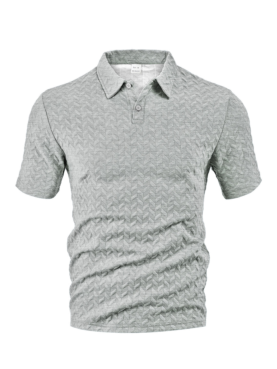 Men's short-sleeved polo shirt with embossed zigzag texture and classic shirt collar Mune Fashion