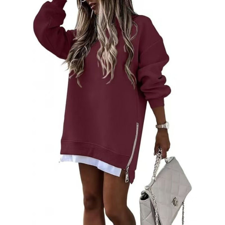 Women's Casual Hoodie with Side Zipper Mune Fashion