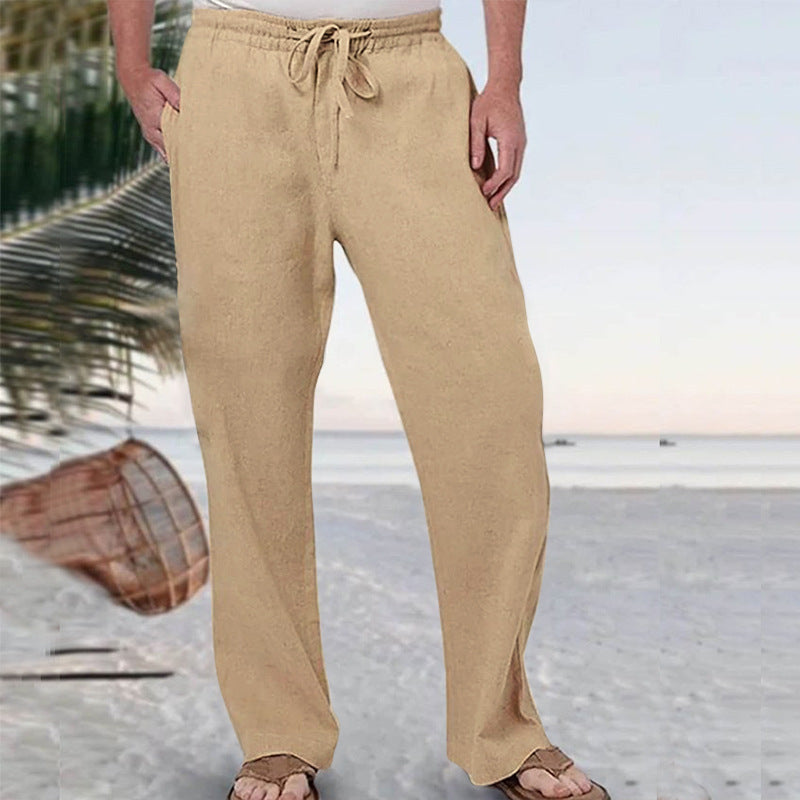 Men's soft lounge pants made of cotton jersey with elastic drawstring waistband and side pockets Mune Fashion
