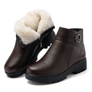 Ladies Elegant Winter Ankle Boots with Warm Lining Mune Fashion