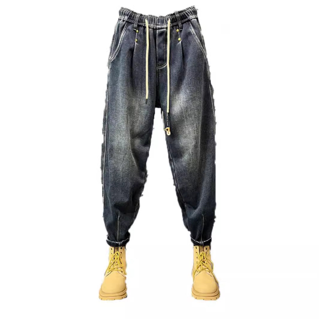 Men's Stylish Ripped Jeans with Creative Patches Mune Fashion 1788342369