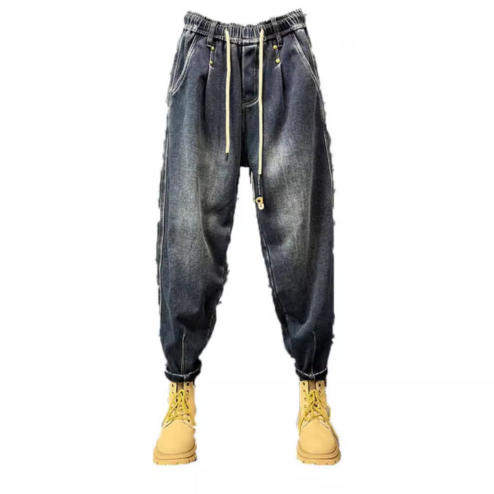 Men's Stylish Ripped Jeans with Creative Patches Mune Fashion 1788342369