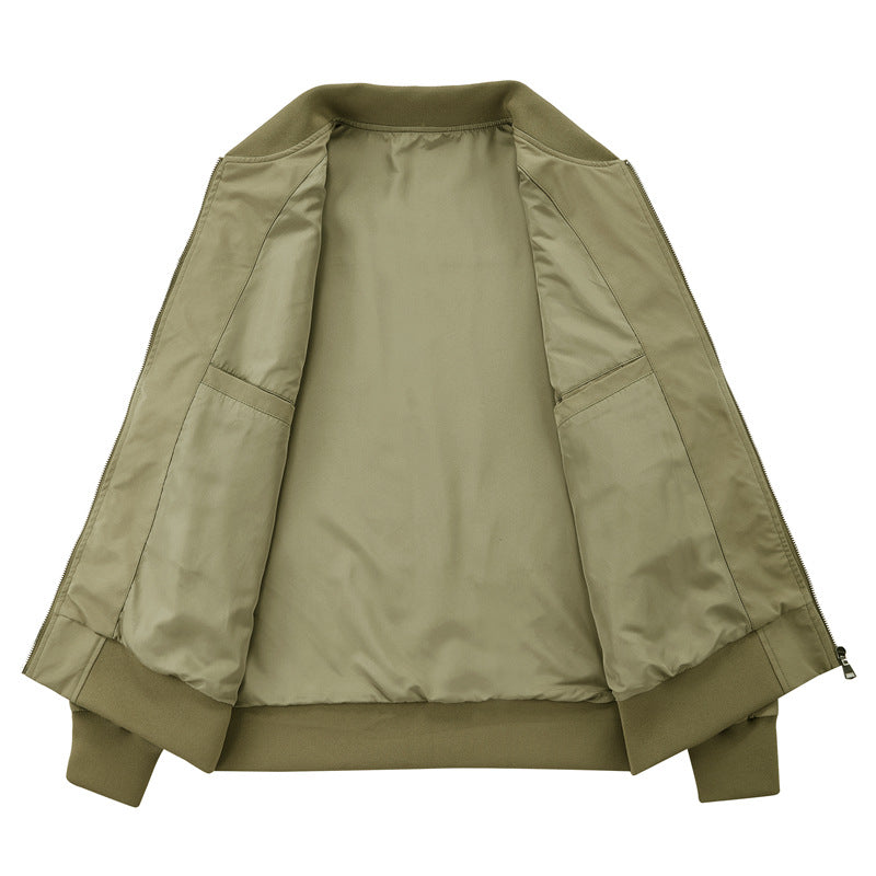 Men's minimalist zip-front bomber jacket with concealed welt pockets and sleeve utility pocket Mune Fashion