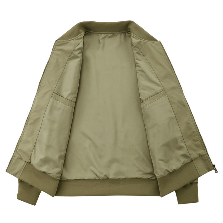 Men's minimalist zip-front bomber jacket with concealed welt pockets and sleeve utility pocket Mune Fashion