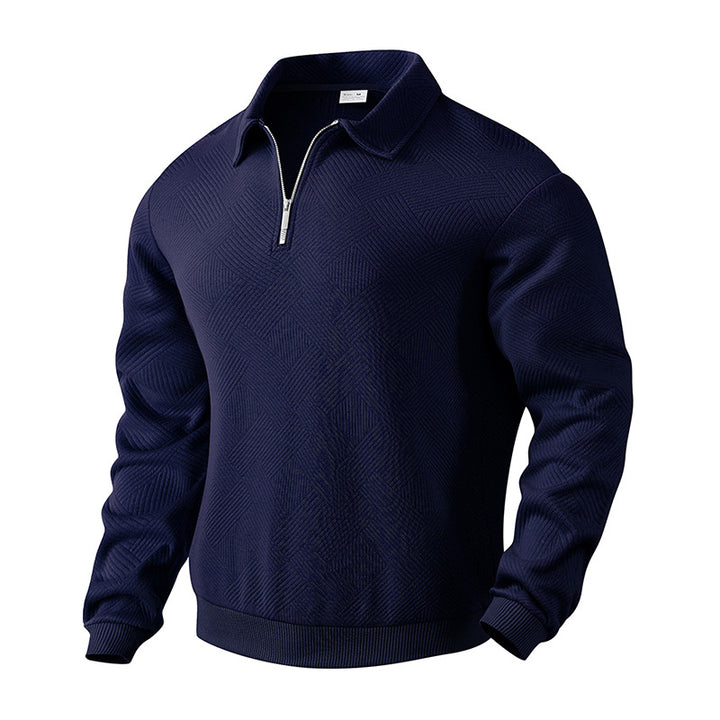 Men's structured troyer with half zip and standing collar Mune Fashion