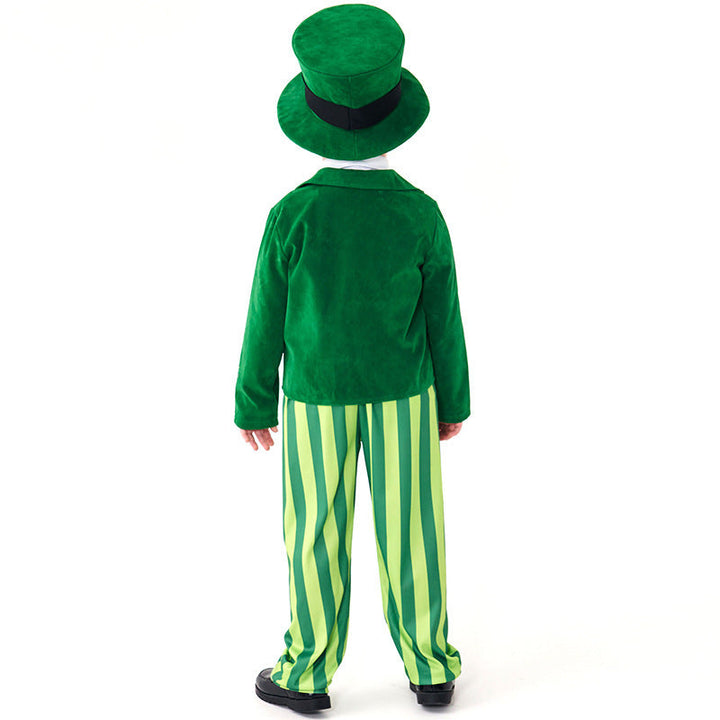 Men's costume as Irish Leprechaun with hat and detailed accents Mune Fashion