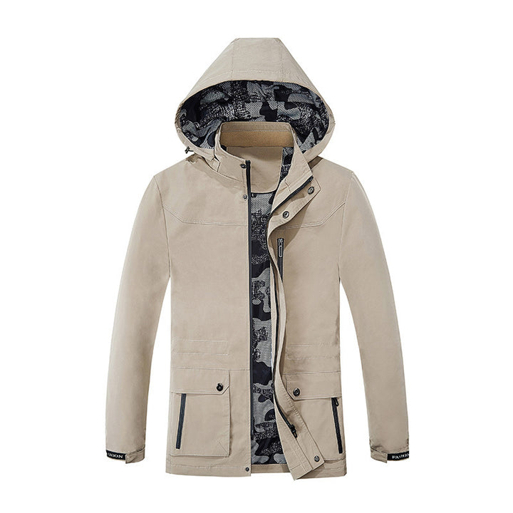 Men's lightweight field parka with hood camouflage-padded interior lining and multifunctional pockets Mune Fashion