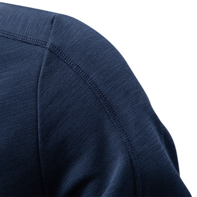Men's slim zip jacket in bomber style with fine mélange texture, stand collar and elastic ribbed cuffs Mune Fashion