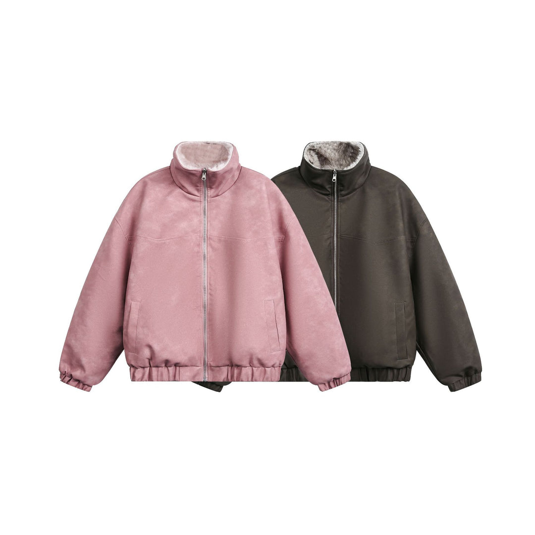 Men's Boxy Bomber in Aviator style with faux fur lining and high stand-up collar