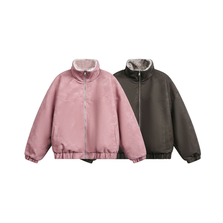 Men's Boxy Bomber in Aviator style with faux fur lining and high stand-up collar