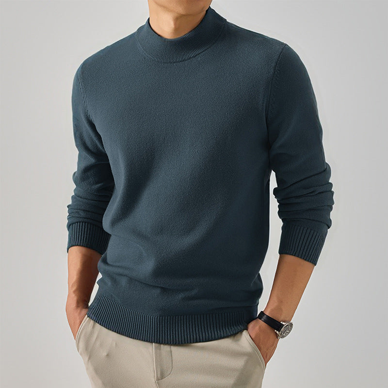 Men's Short High Neck Fine Knit Sweater with Slim Silhouette Mune Fashion