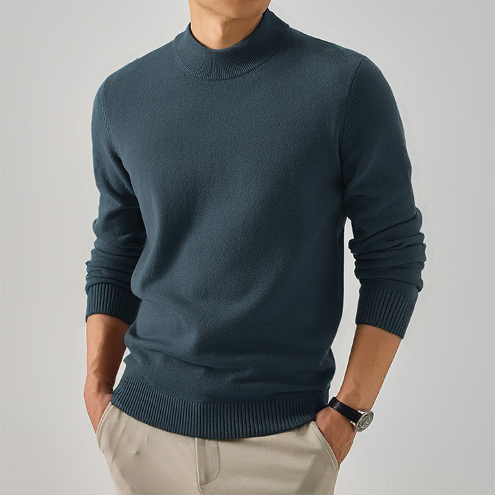 Men's Short High Neck Fine Knit Sweater with Slim Silhouette Mune Fashion