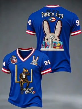 Unisex v-neck retro style jersey with Uruguay crest and flag patches Mune Fashion