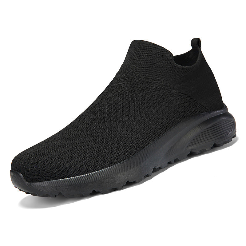 Unisex nan elastic knit slip-on shoe with contoured viscoelastic insole and slip-resistant shock-absorbing outsole Mune Fashion