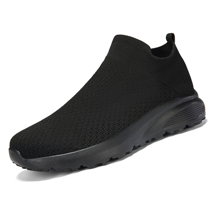 Unisex nan elastic knit slip-on shoe with contoured viscoelastic insole and slip-resistant shock-absorbing outsole Mune Fashion