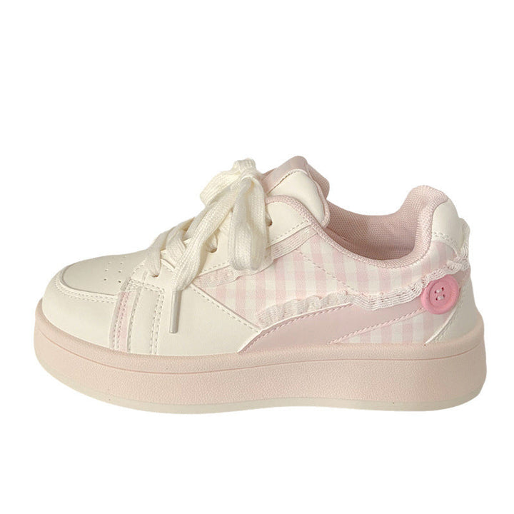 Women Sneakers with playful check patterns and cushioning sole Mune Fashion