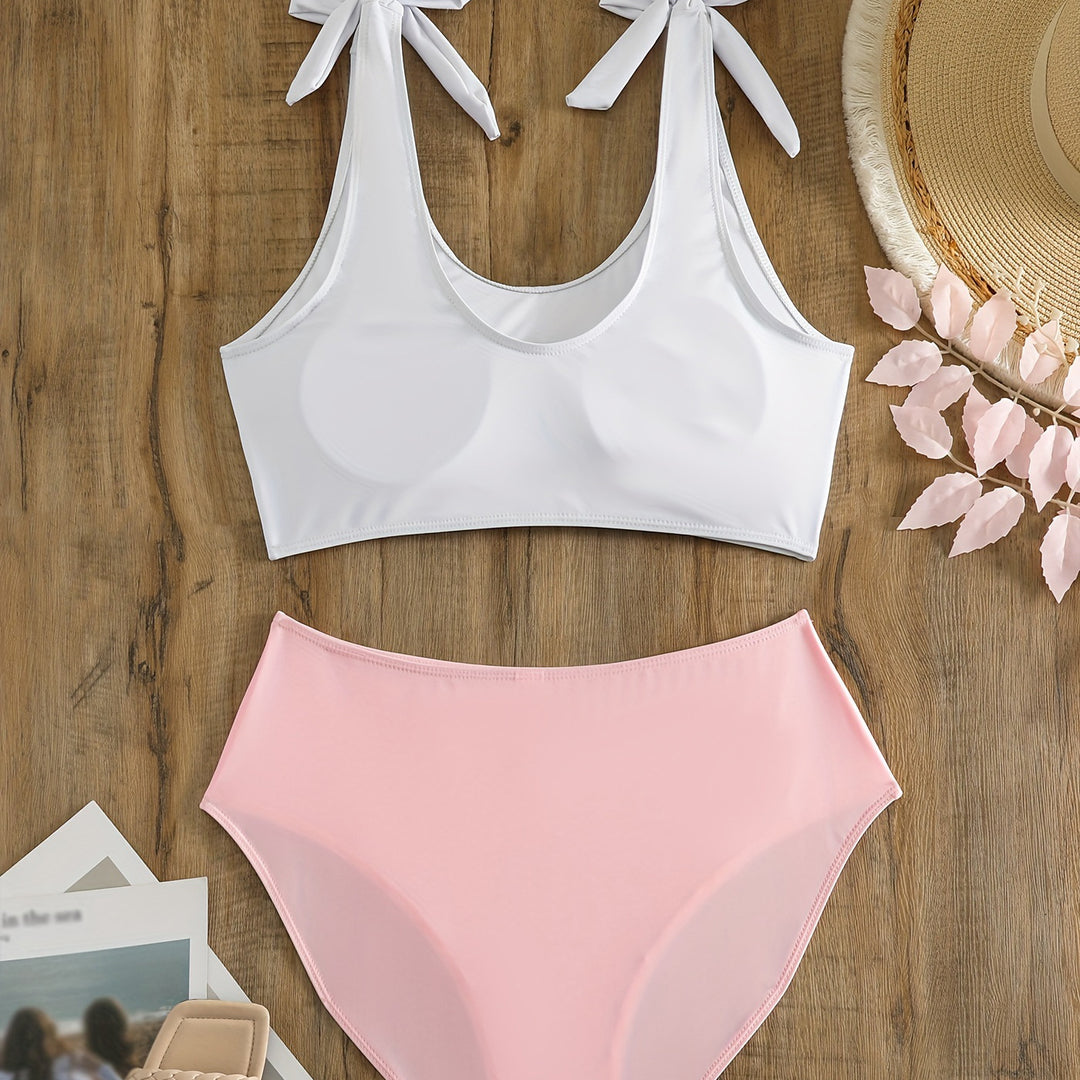 Women's Crop Top Bikini Set with Playful Bows Mune Fashion