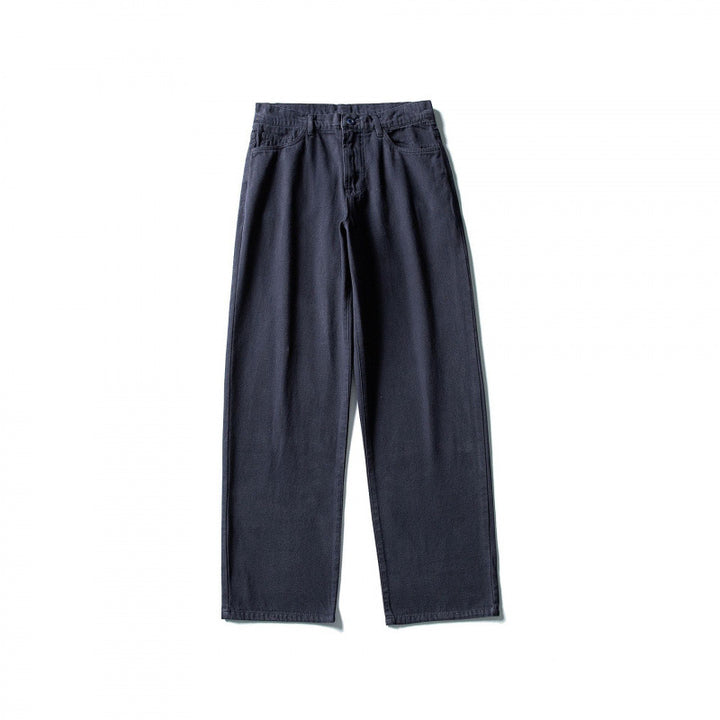 Men Straight Cut Comfort Canvas Pants with High Waist Mune Fashion