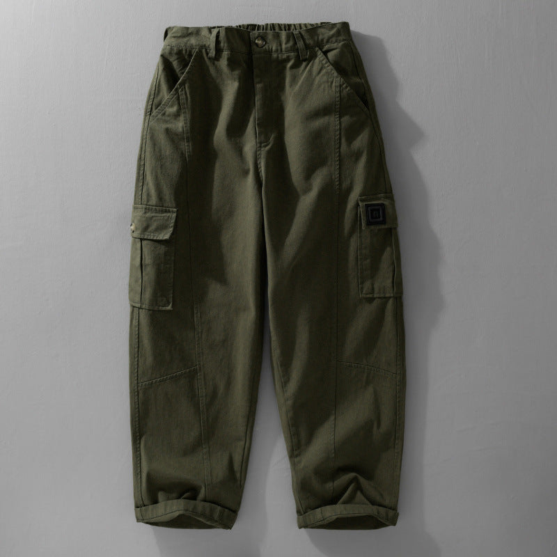 Men's Utility Cargo Pants made of cotton twill with patch leg pockets and relaxed tapered fit Mune Fashion