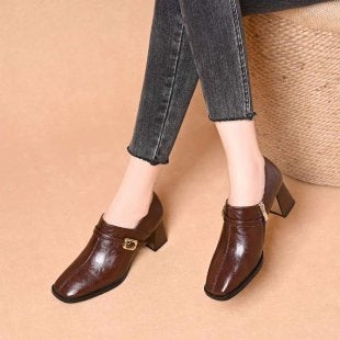 Women's Elegant Lace Ankle Boots with Block Heel Mune Fashion