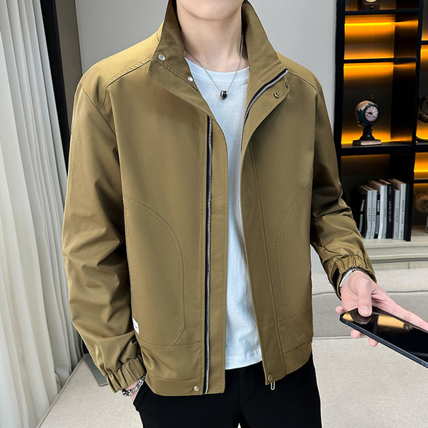 Men's Urban Short Jacket with Stand Collar, Windproof Lining and Elastic Cuffs Mune Fashion